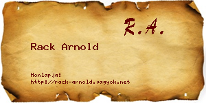Rack Arnold névjegykártya