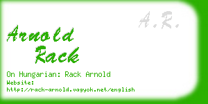 arnold rack business card